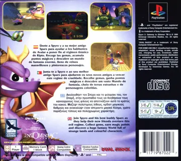 Spyro 2 - Gateway to Glimmer (EU) box cover back